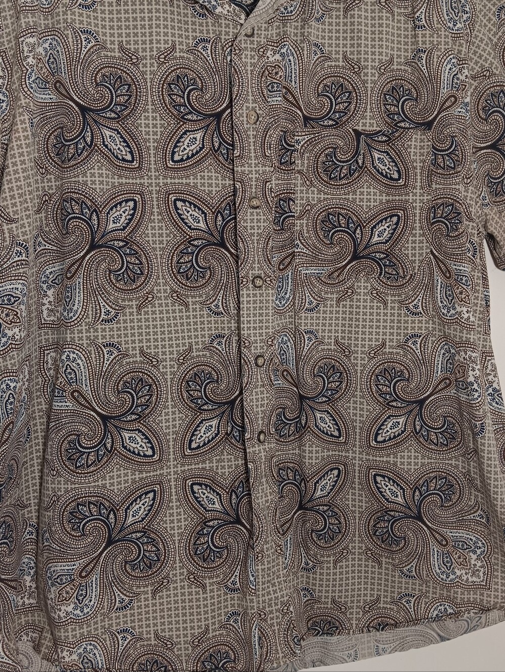 Gant Chelsea Twill Men's  2x Big Paisley Short Sleeve Button Up Shirt Size 2xl .